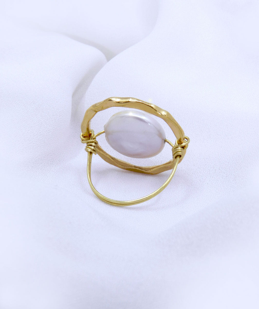 derriere de bague celestine avec une perle naturelle de nacre naturelle
